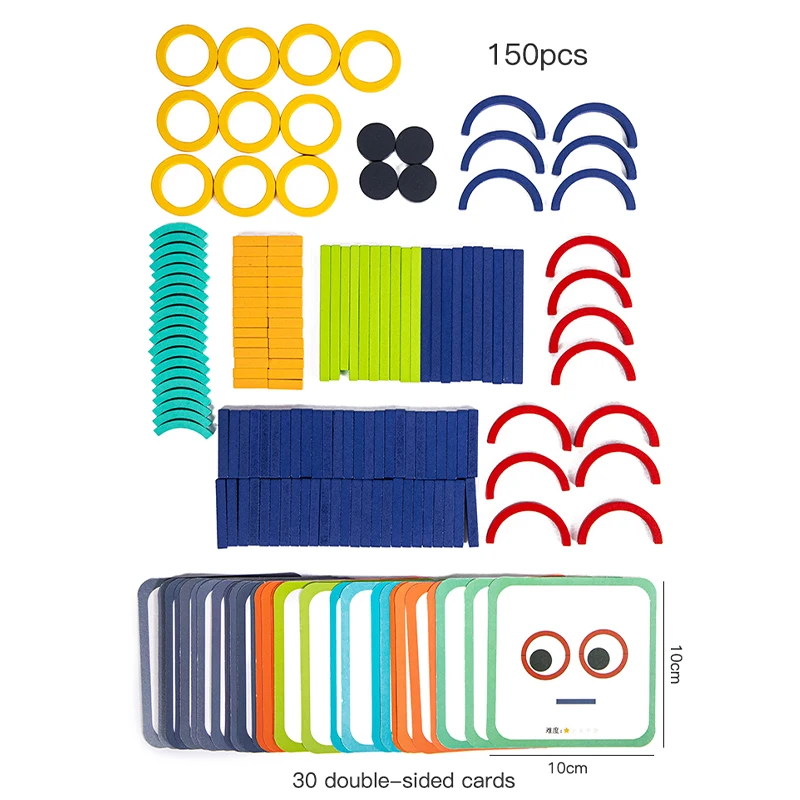 Sticks Puzzle Toys Montessori Teaching Aids Mathematics Learning Color Matching Game DIY Educational Toys For Children Kids