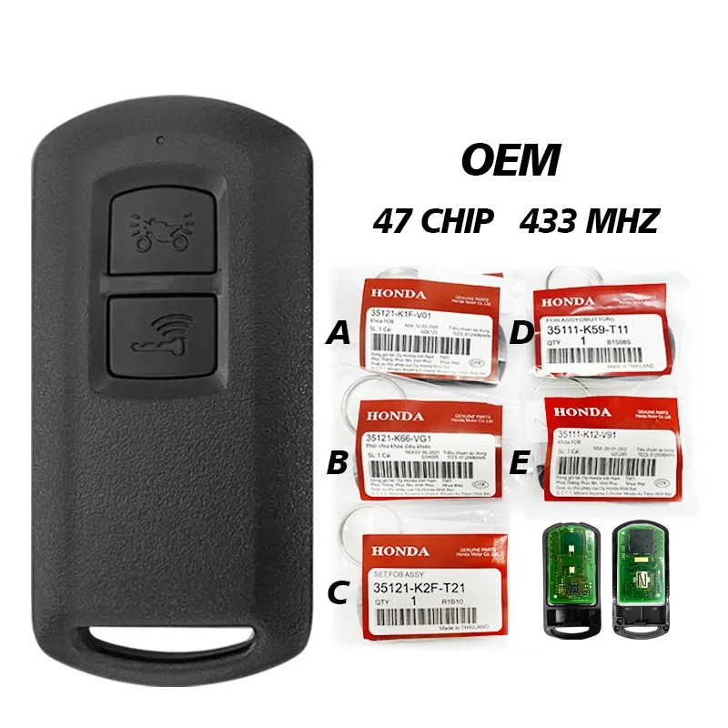 

MK0027 OEM Genuine Remote 35111-K59-T11 For Honda Vario Motorcycle Key Fob K1F K66 K2F K2C K12 433MHZ ID47 Chip