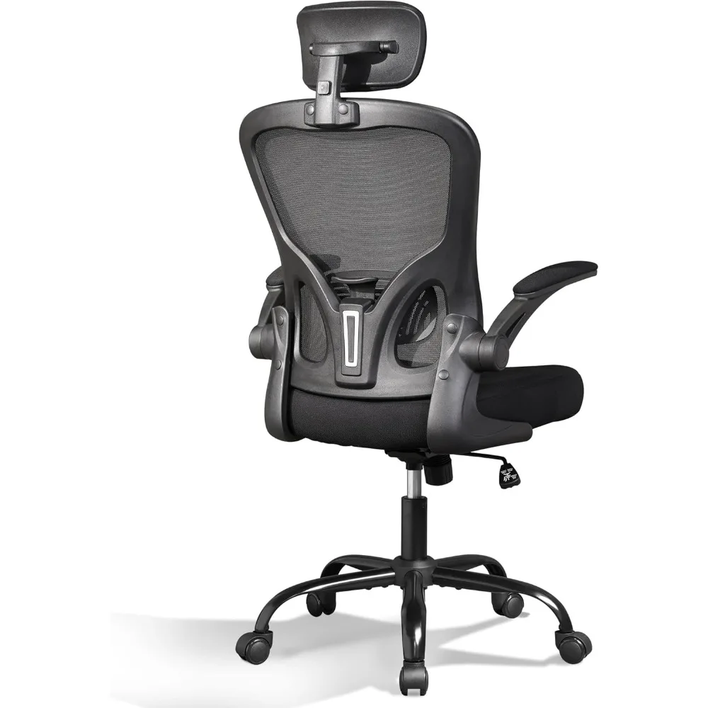

Mesh Computer Office Chair, High Back Ergonomic Desk Chair with Flip-up Armrests and Adjustable Headres