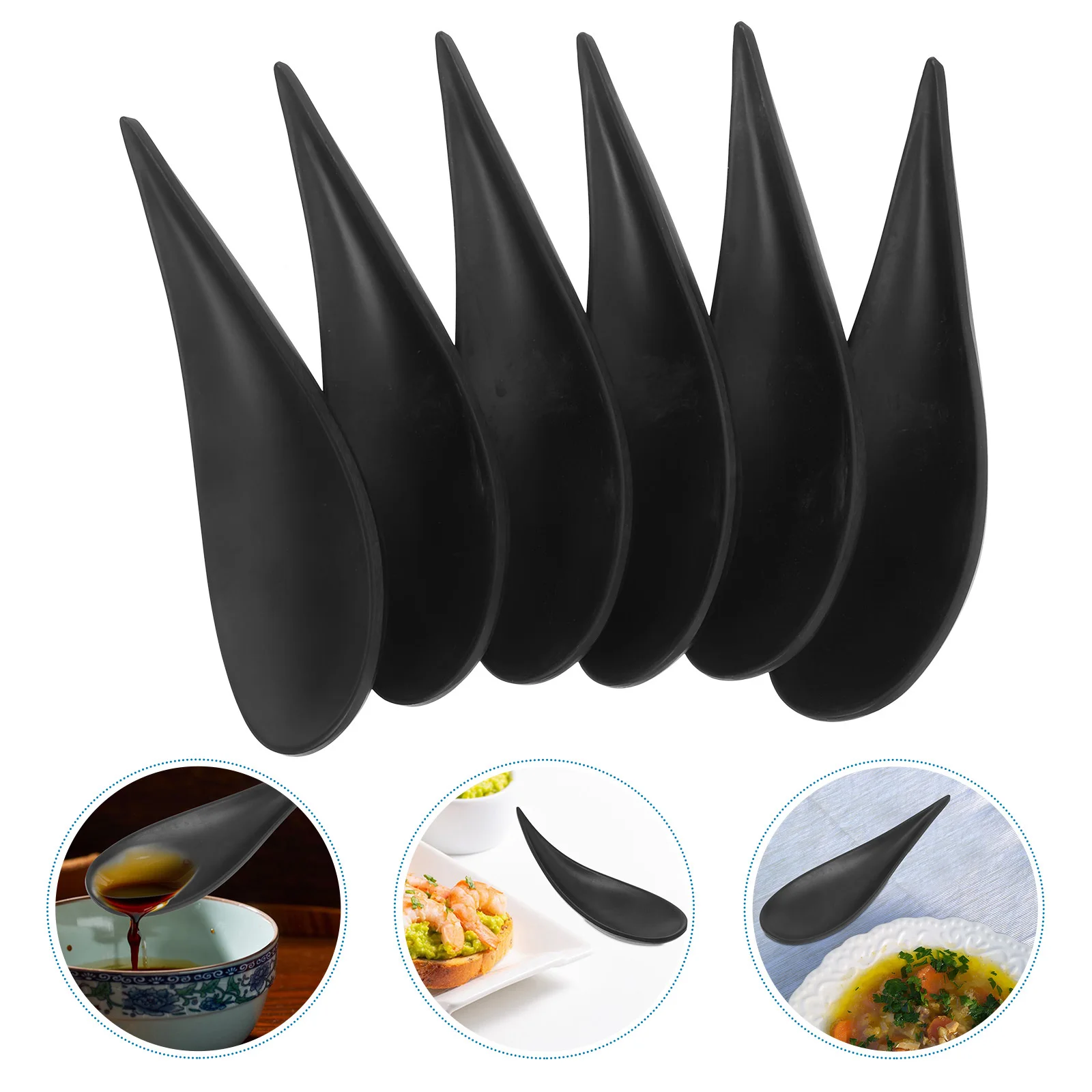 6 قطعة ملاعق صغيرة من البلاستيك المسيل للدموع للحلوى بودنغ الآيس كريم تذوق المحمولة متعددة الوظائف مغرفة المقبلات ملعقة المنزلية #4