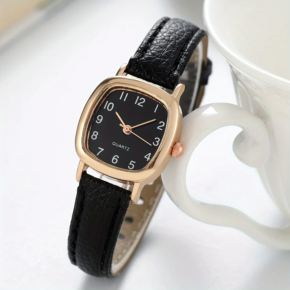 Fashion Small Square Dial Women Quartz Watch Simple Leather Strap Ladies Wristwatches Girls Clock Gift Relojes