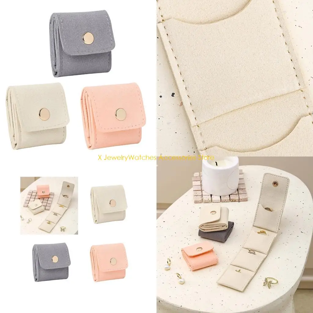 

31KD Travel Friendly Jewelry Storage Case 4 Individual Slot Compact Foldable Designs for Earrings Rings Necklaces