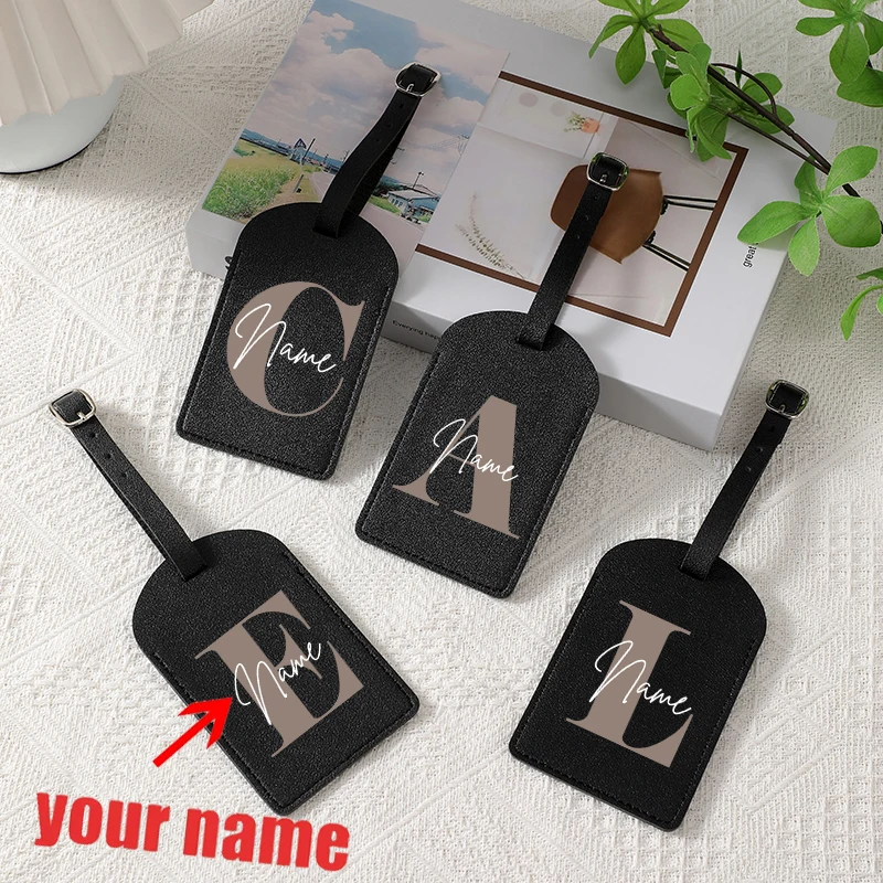 A-Z Initial Personalized Name Luggage Tag 26 Letters Custom Name Luggage Boarding Tags Travel Id Identification Luggage Tag Gift