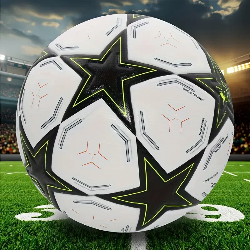 كرة قدم عالية الجودة مقاس 5 للشباب/الكبار لكرة القدم، مقاومة للاهتراء، مرونة عالية، التصاق حراري سلس، كرة الدوري #1