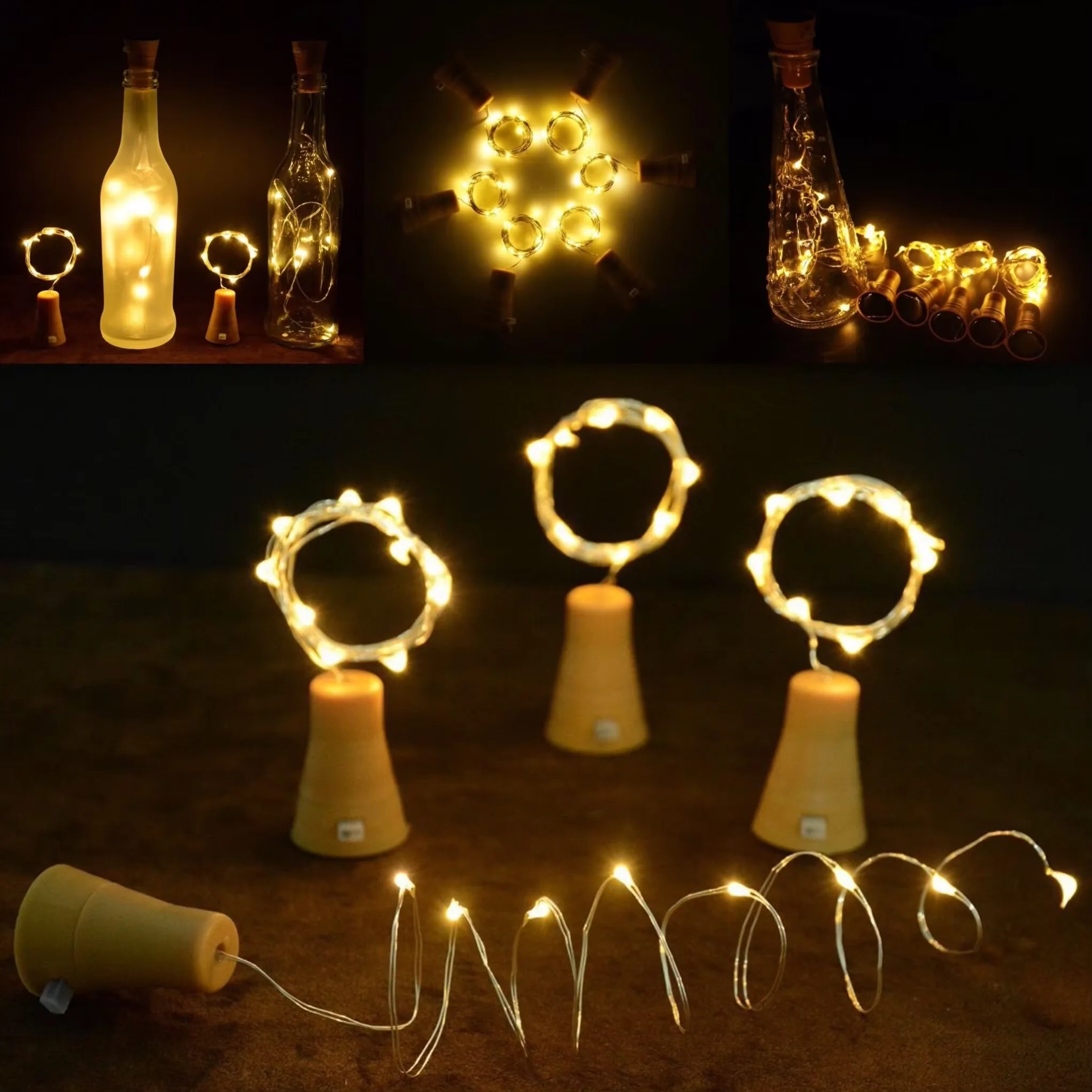 LED Battery Operated Bottle Stopper Light String Outdoor Waterproof LED Garland Lights For Home Room Garden Wedding Party Decora