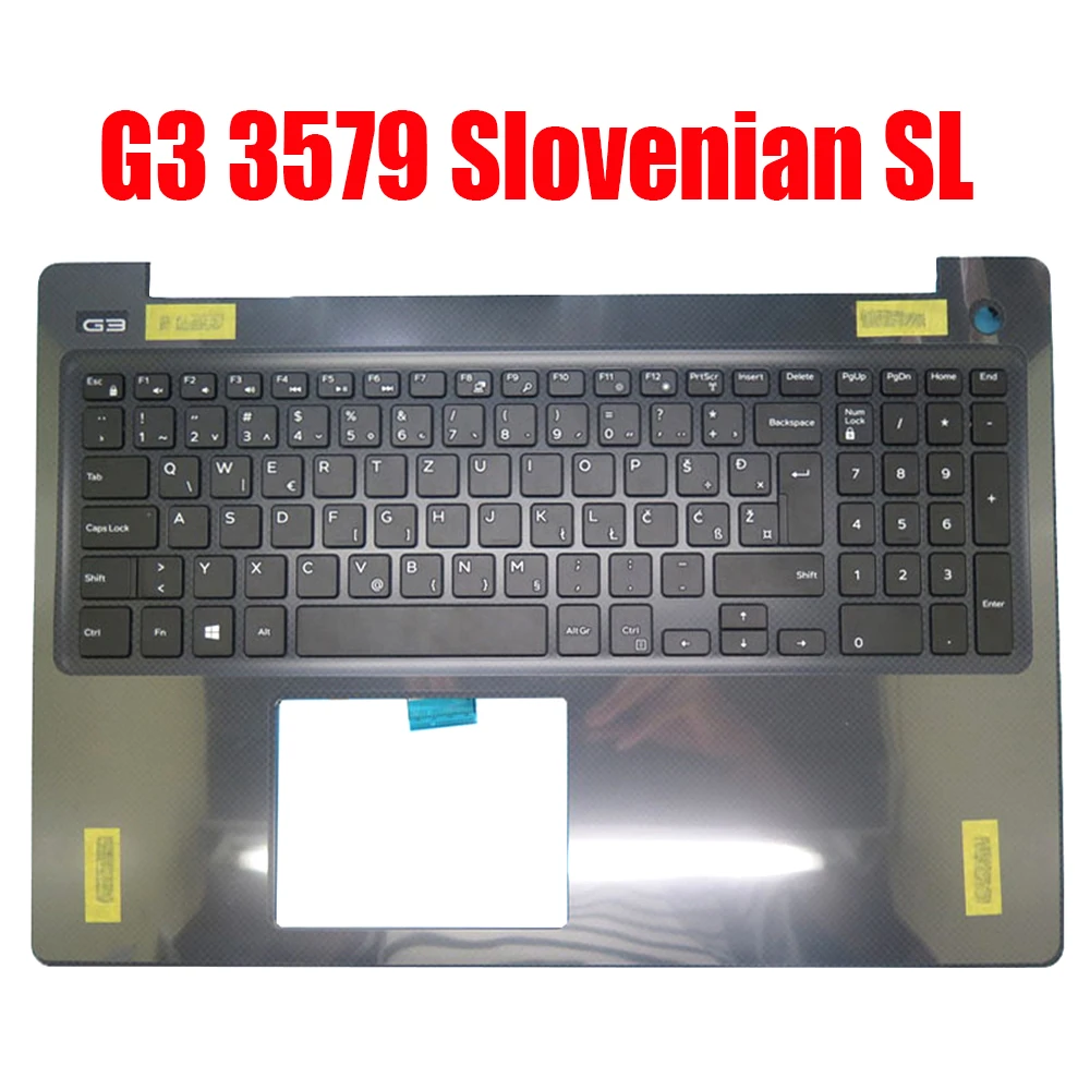 Laptop Palmrest For DELL G3 3579 0N4HJH N4HJH 06878W 6878W Without Backlit Slovenian SL Keyboard Blue Upper Case New