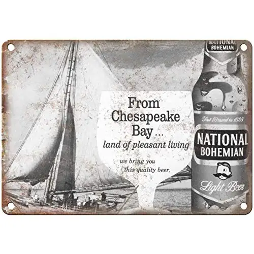 National Bohemian Beer Mr. Boh's Chesapeake Bay Wall Poster Tin Sign Vintage BBQ Restaurant Dinner Room Cafe Shop Decor