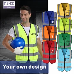 2025 new style.Vest, workwear, motorcycle riding, outdoor multi-pocket construction vest, customizable logo printing
