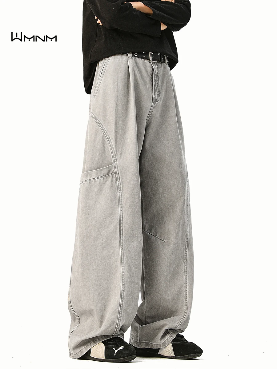 

Ретро-американские рабочие брюки из чистого хлопка для мужчин, осенние модные повседневные брюки Cleanfit премиум-класса свободного кроя с широкими штанинами