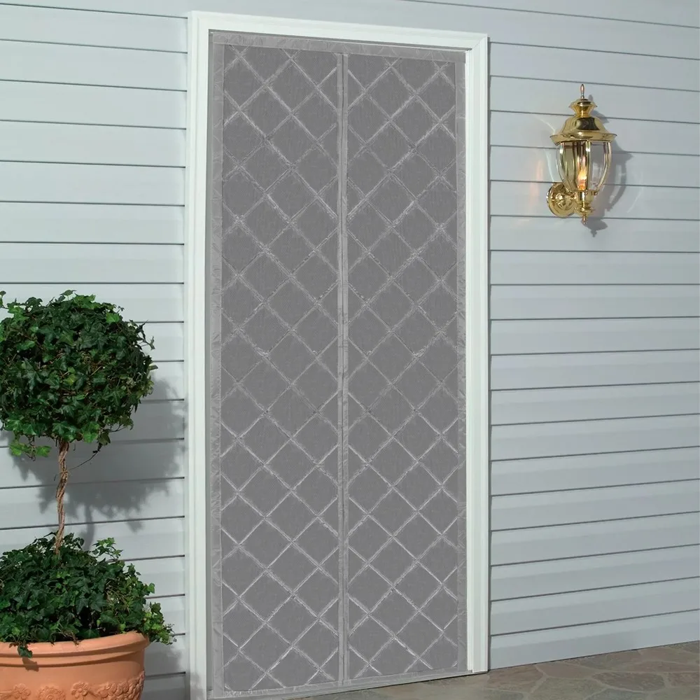 

Modern Rectangular Magnetic Thermal Insulated Door Curtain Window Door Room Divider Gray