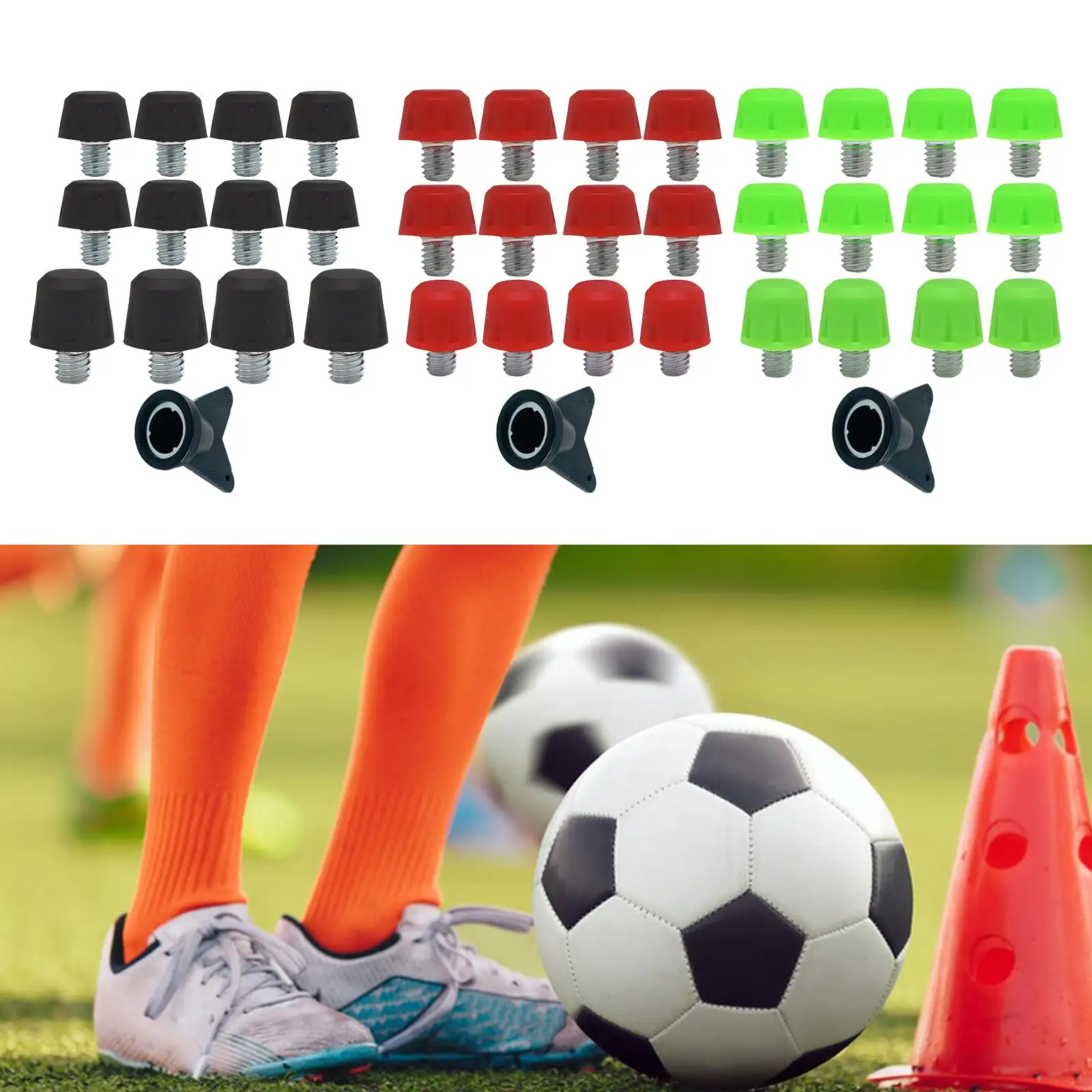 12 Pieces Football Boot Spikes with Wrench Non Slip Soccer Boot Cleats Turf Shoe Accessories Replacement Spikes for Training