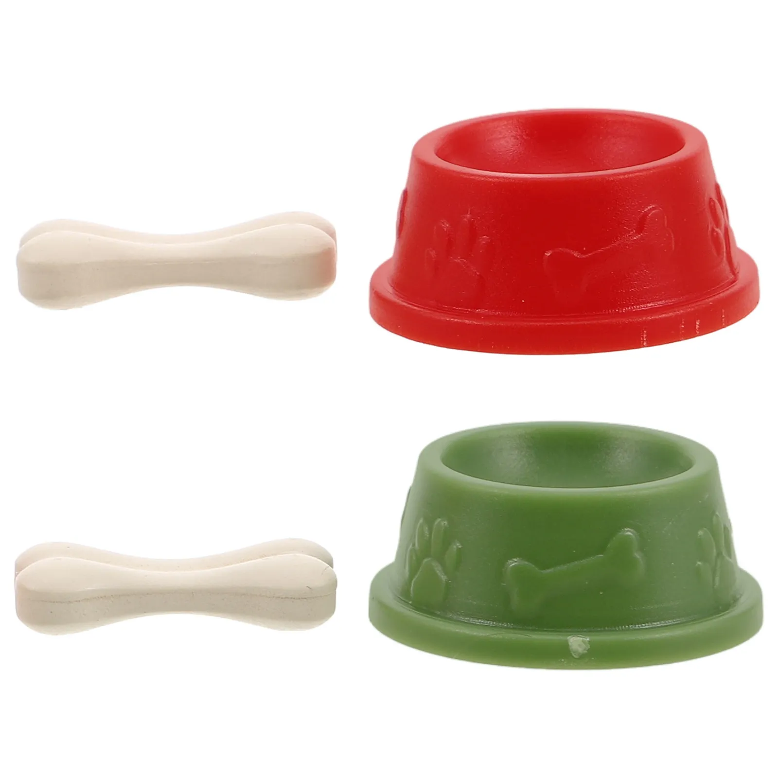 

2Sets Miniature Dog Food Bowl Realistic Dollhouse Pet Accessories for Tiny Plastic Animals Kitchen Scene Decoration Mini Pet