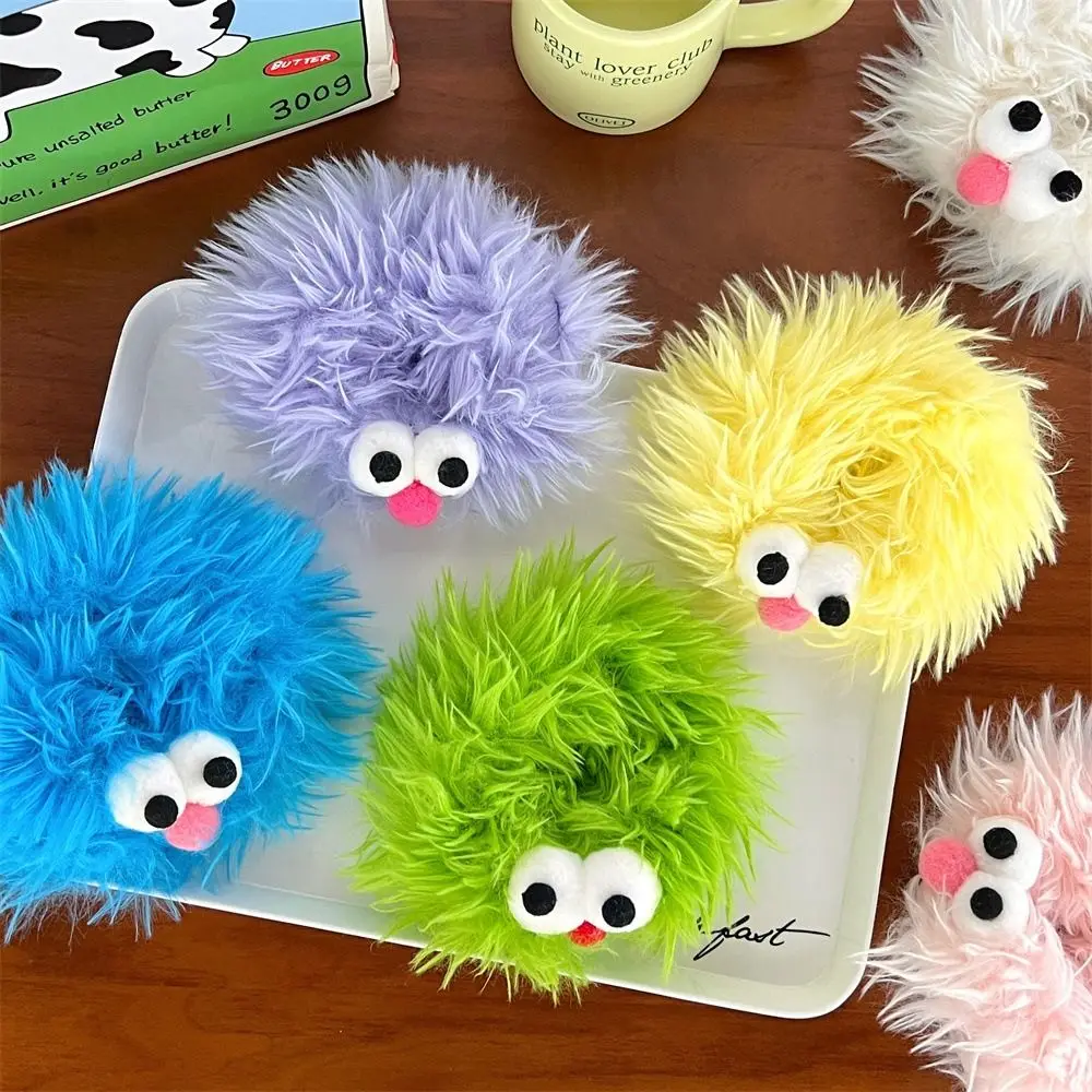 Fashion Big Eyes Cartoon Doll Hair Rope Elastic Korean Style Plush Scrunchies Rubber Band Hairbands Ugly Doll Hair Ring Girls