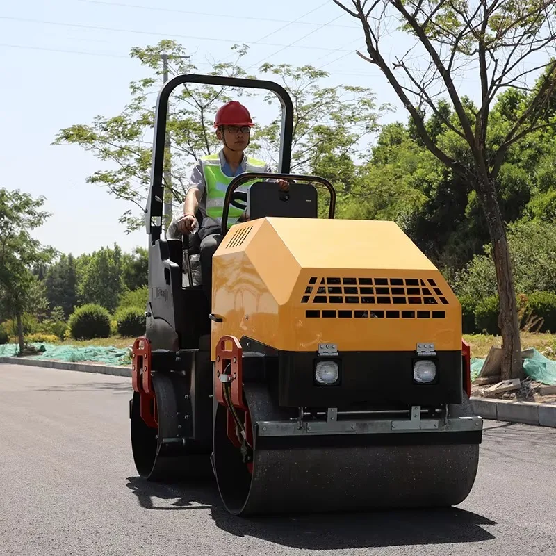 

Road Roller Mini Small Construction Double Drum Vibratory Asphalt Compactor 1.2Ton Hydraulic Vibro Machine