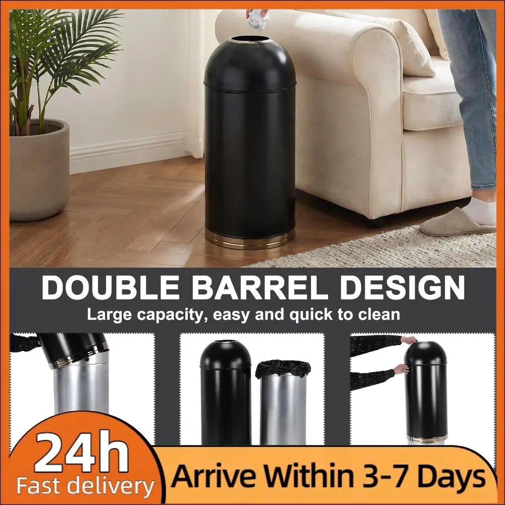 

58L Outdoor Tall Garbage Can with Removable Inner Bucket Large Waste Container Suitable for Hotels Restaurants and Coffee Shops