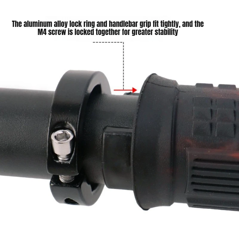 Mountain Bike Handlebar Grips Dual Color Aluminum Alloy Locking Rubber Anti Slip Ergonomic Design for Road Cycling Comfortable image 3