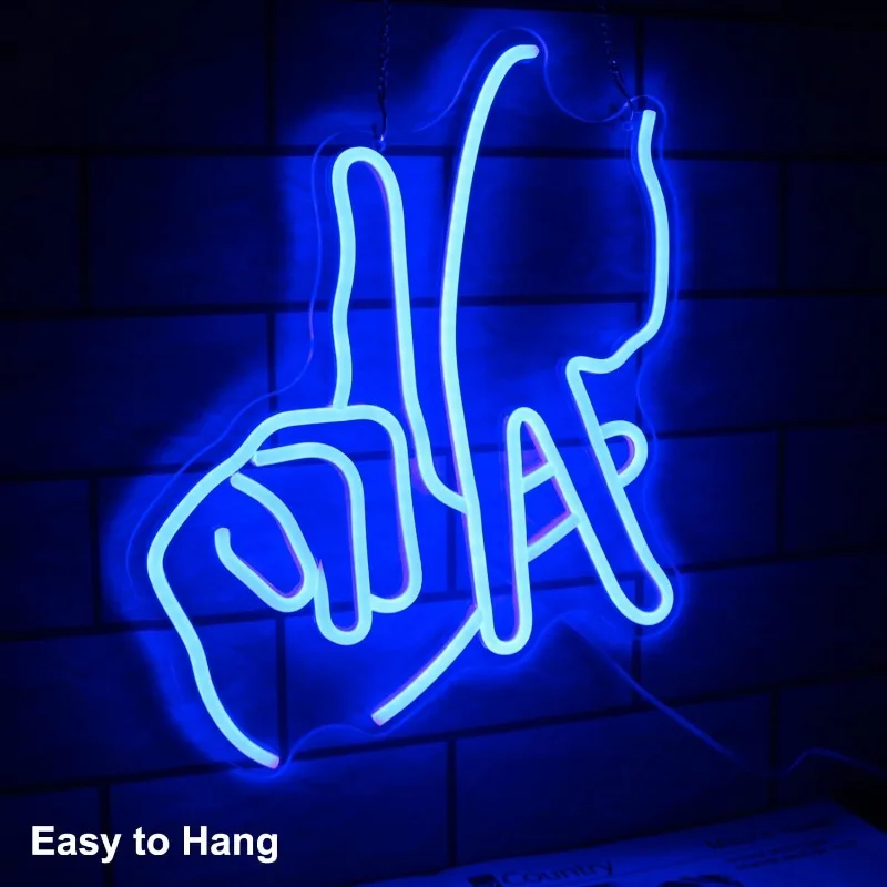 Los Angeles Gesture Neon Men's Cave Decoration LED Sign Finger Neon Wall Sign for Wall Bedroom Garage Game Room Decoration