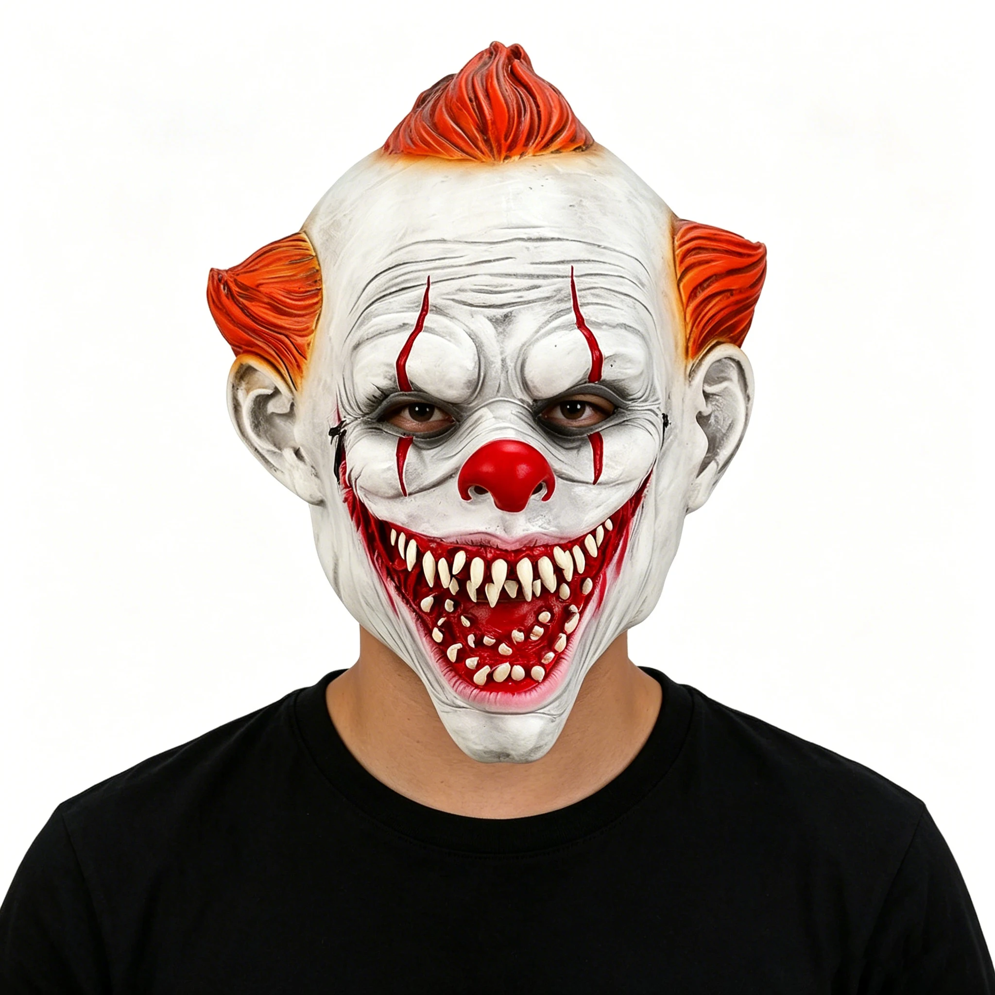 Masque de Clown Horreur 3D Réaliste avec Gouttes de Sang, Accessoire Photo pour Influenceurs d'Halloween et Accessoire de Jeu de Farces Effrayant