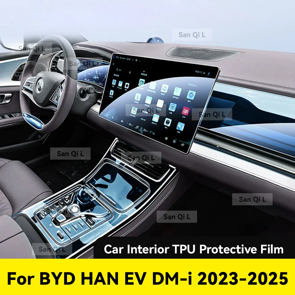 

Interior TPU For BYD HAN EV DM-i 2023 2024 2025 Protective Film Cover Anti-Scratch Gearbox Panel Navigation Screen Automotive