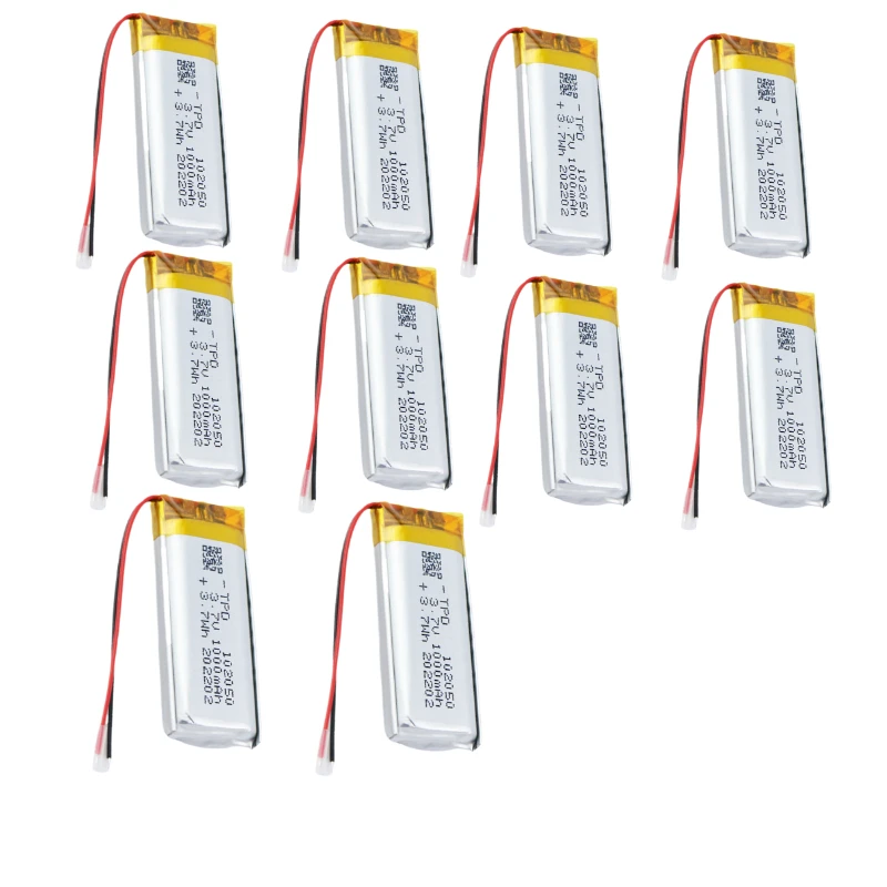 1-10pcs1000mAh 3.7V 102050 バッテリーリチウムポリマー電池 TWS Bluetooth ヘッドセットキーボードスピーカーレコーダータトゥーマシン用