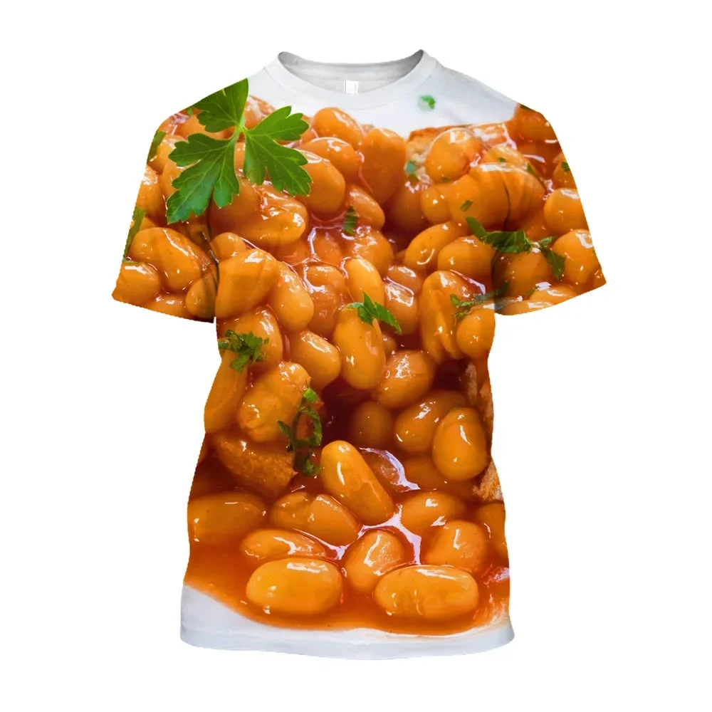 Fashionable  Have Good Food Pictures For Men's T-Shirts Trend Digital Printing Casual Round Neck Short Sleeved Tops