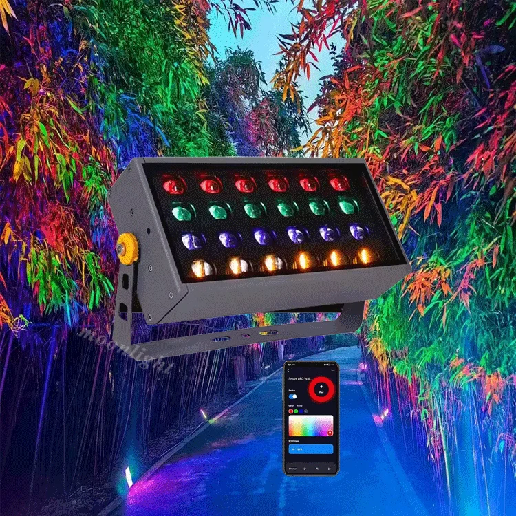 

APP Controlled 30W RGB LED Floodlight for Outdoor Waterproof IP65 Holiday Decoration Landscape Rainbow Lights Dyed Tree Lighting