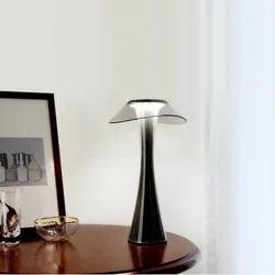 Lámpara de mesa led nórdica de 3 pasos, luz regulable para dormitorio, mesita de noche, cargador inalámbrico USB, Interruptor táctil inteligente, cristal decorativo recargable