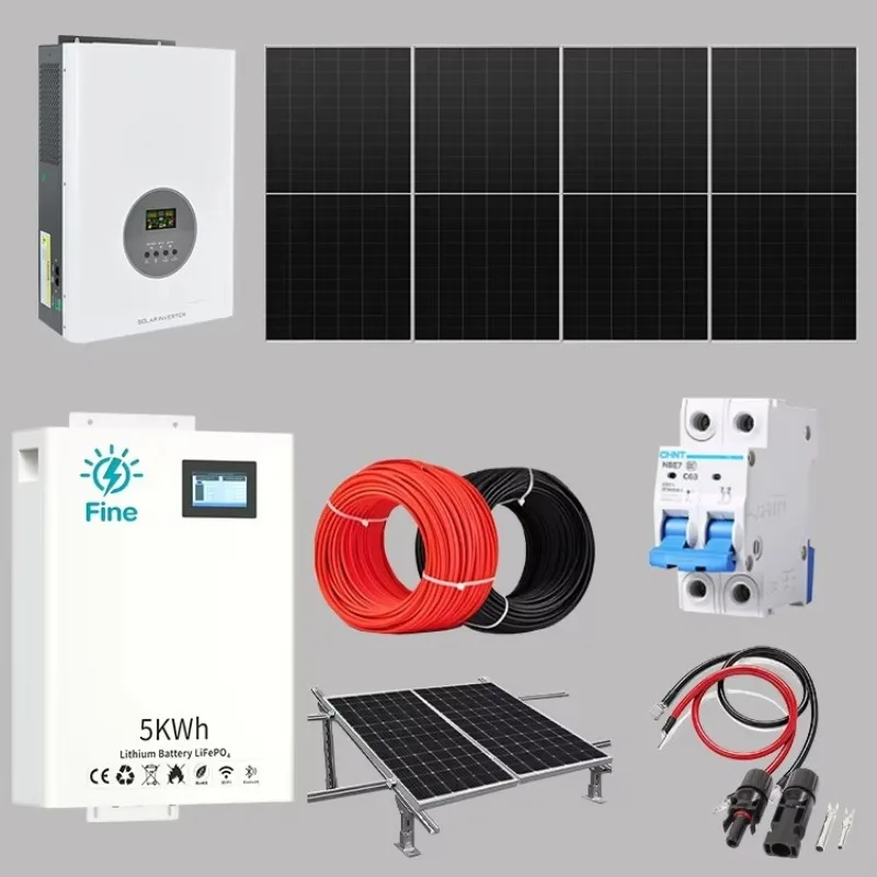 3kW Off-grid Solar Power System Low Voltage Technology Home Use Monocrystalline 580W Lithium Battery Complete Kit xyl