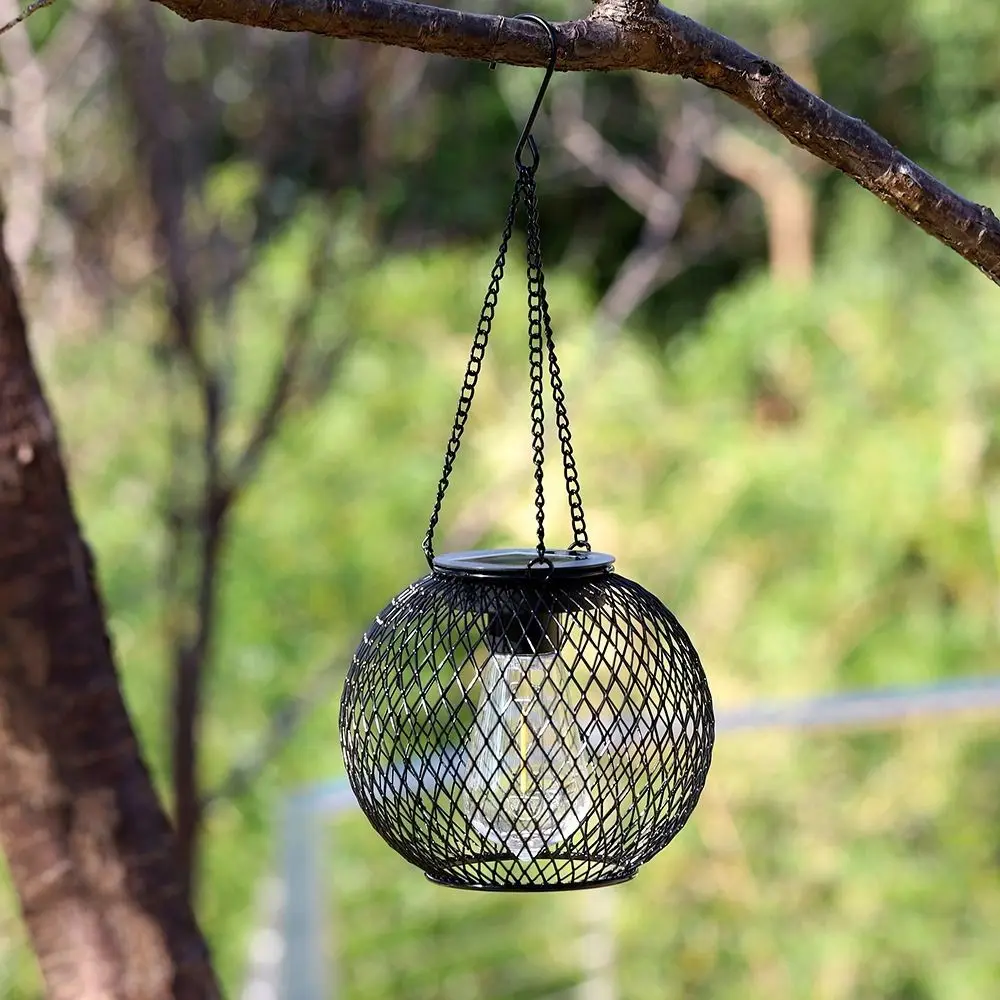 Práctica linterna Solar impermeable, luces Retro más brillantes, luces inalámbricas para exteriores, luz de Camping recargable de hierro, decoración de fiesta