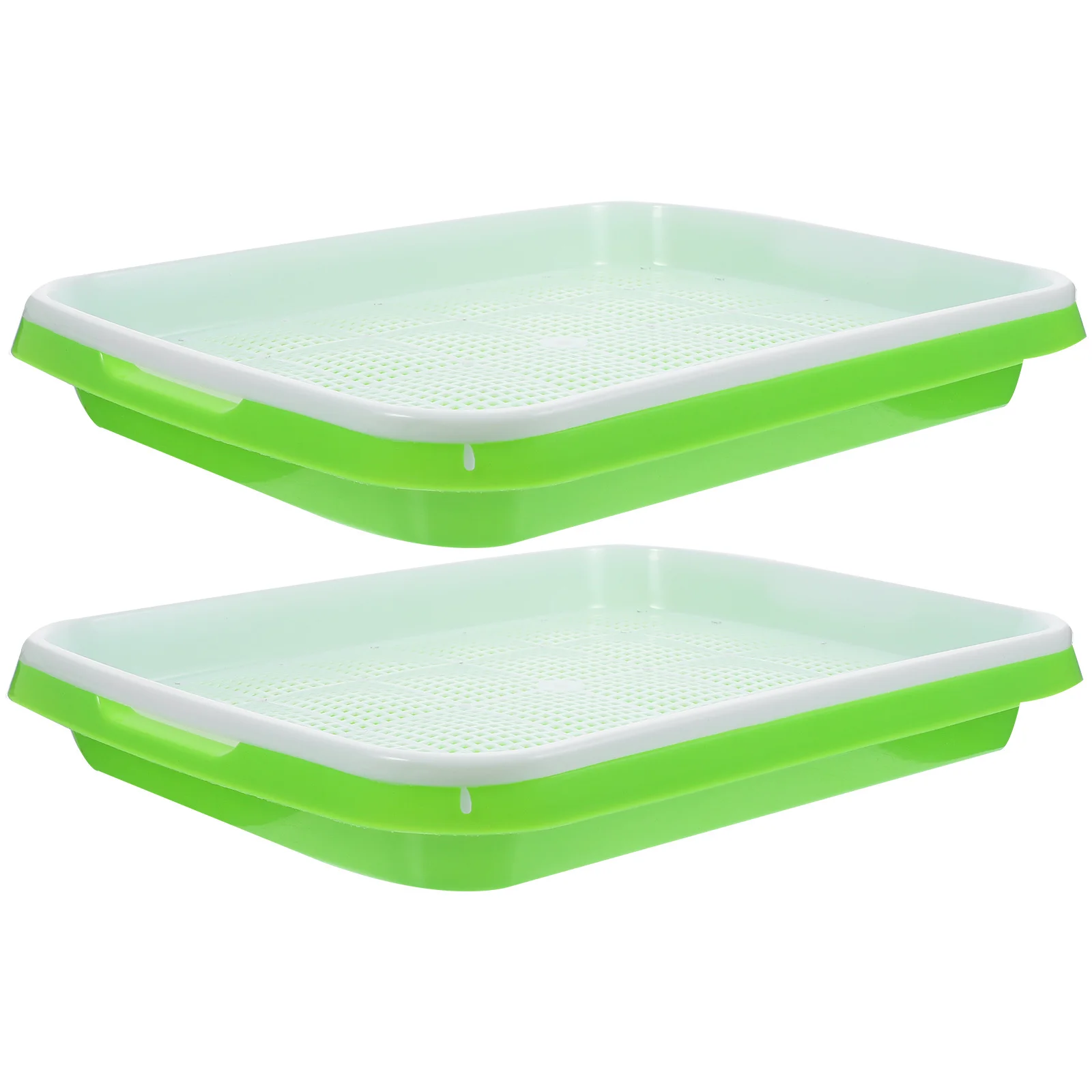 

2pcs Seedling Tray Plastic Sprouter For Succulents Vegetables Wheatgrass Double Layer Nursery Trays Fast Germination