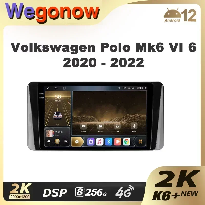 Ownice K6+ 2K for Volkswagen Polo Mk6 VI 6 2020 - 2022 Car Radio Multimedia Video Player Navigation Stereo GPS Android 12