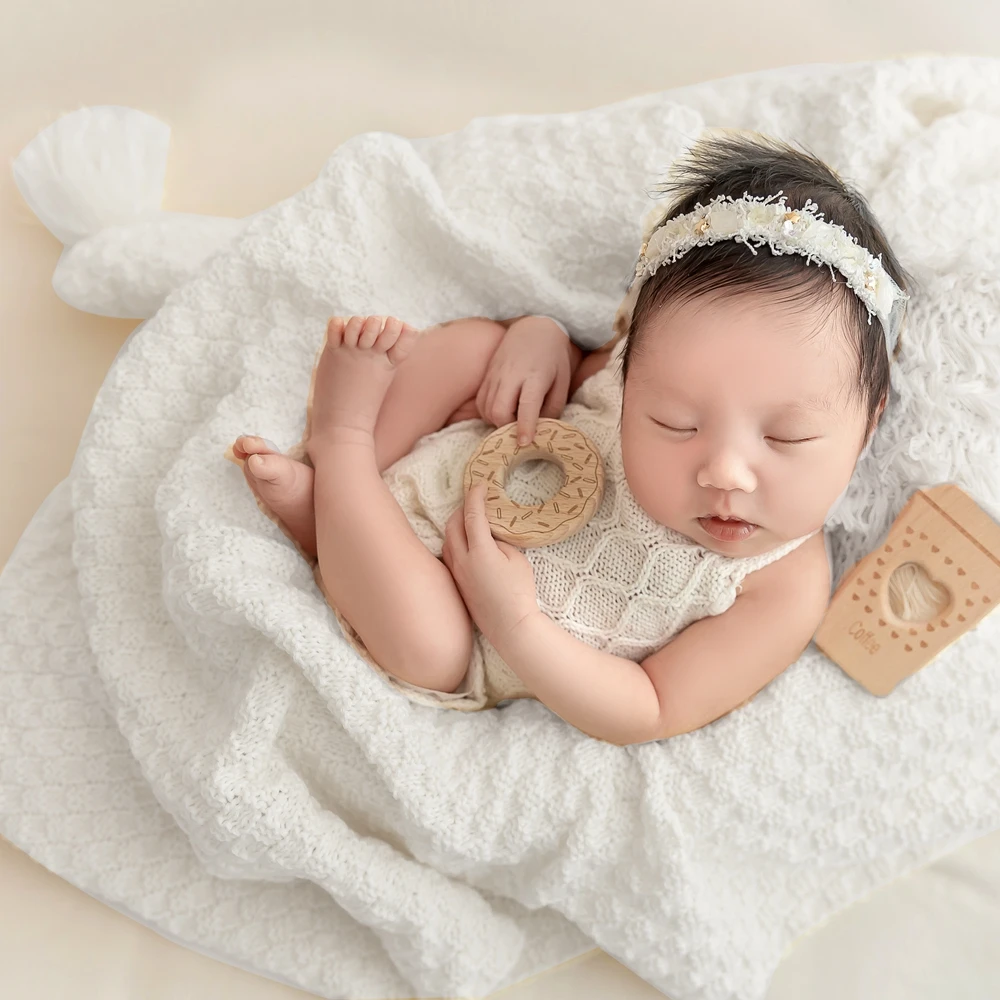 Gestrickte Baby decke mit Quasten Neugeborene Fotografie Requisiten stricken werfen Fransen weiche Decke für Baby zubehör Neugeborenen Hintergrund