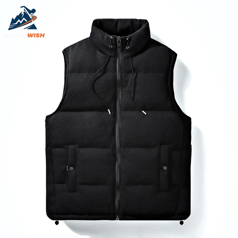 

MONEYWISH Men Down Vest 2025 90% White Duck Down Thick Cold Proof Warm Shoulder Jacket Outdoor Korean Winter Clothing Down Vest