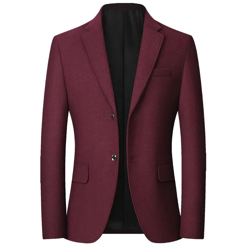 Blazers de Cachemira para hombre, trajes formales, chaquetas informales de negocios, ropa ajustada, 4XL, Otoño, nuevo