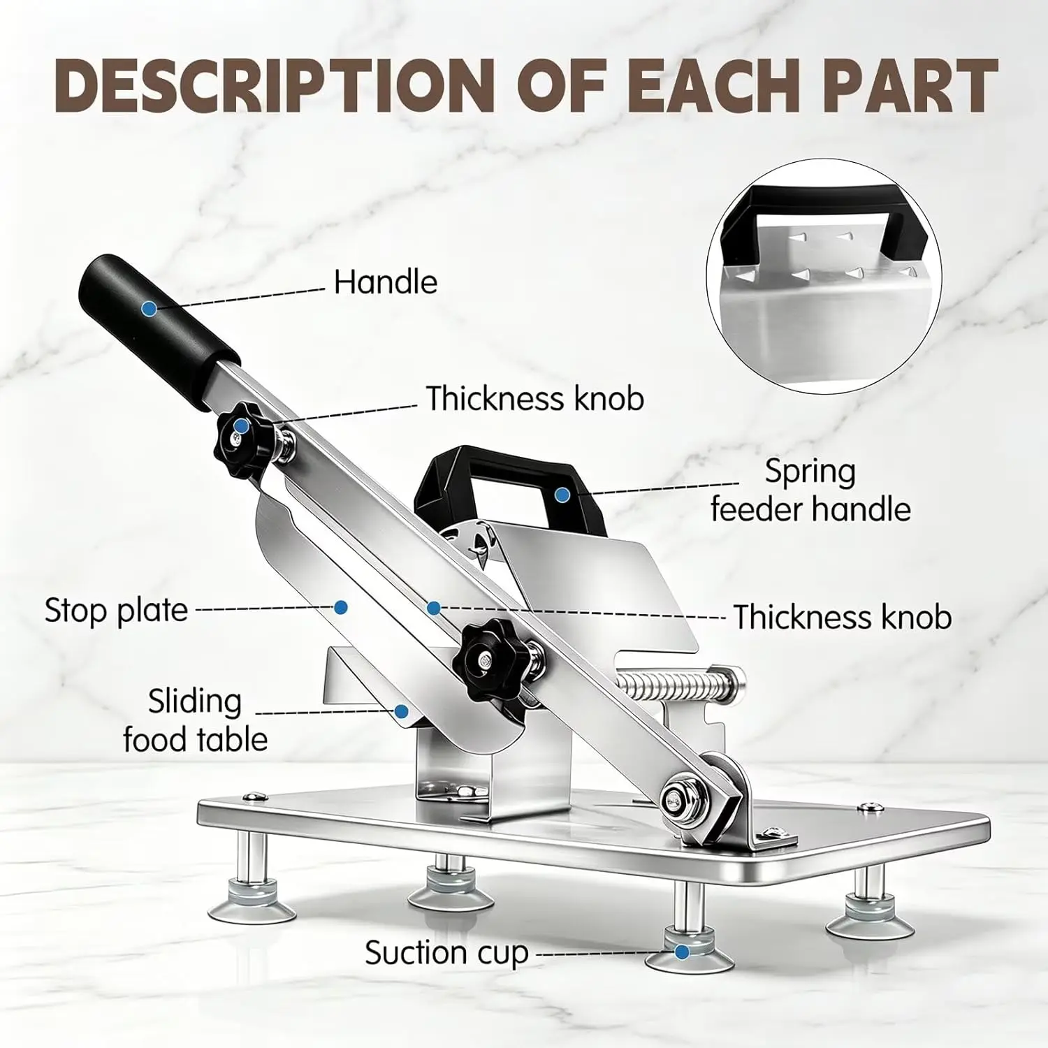 Upgraded Manual Frozen Meat Slicer Mutton Roll Cutter Multifunctional Handheld Beef Pork Shaver Kitchen Meat Cutting Machine