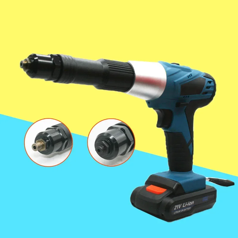 21V Electric rivet gun  portable cordless rechargeable electric blind riveter gun support 2.4-4.8mm rivet