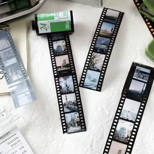 Journamm 25mm*2m Retro Film Theme PET Tapes DIY Scrapbooking Collage Stationery Decor Journalling Materials Ins Adhesive Tapes - Image 3