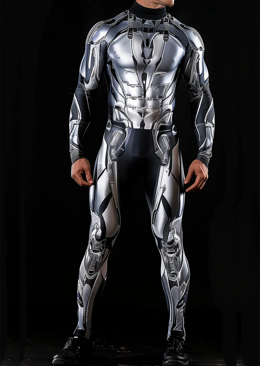 Cyber Mechanischer Bodysuit Herren Halloween Punk Cosplay Kostüm Karneval Party Festival Bühnenauftritt Anime Roboter Bodysuit – Detail 12