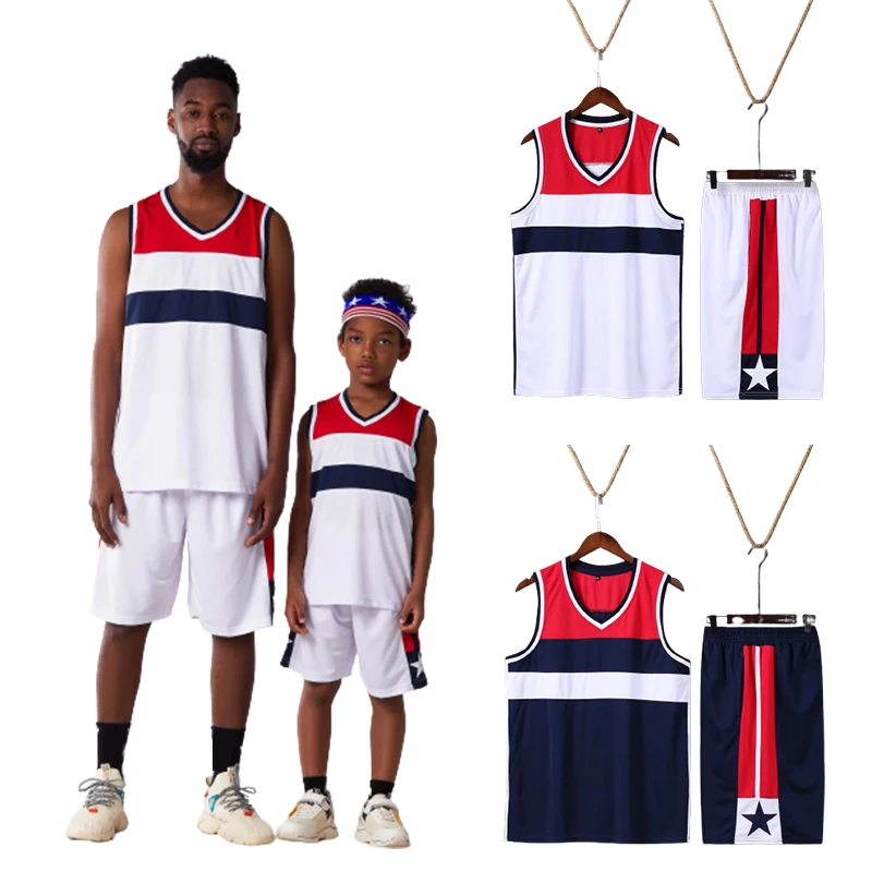 Kids Basketball Jersey Sets Uniforms kits Child Boys Girls Sports clothing kids Adult Basketball Jersey Set Child Men Basketball