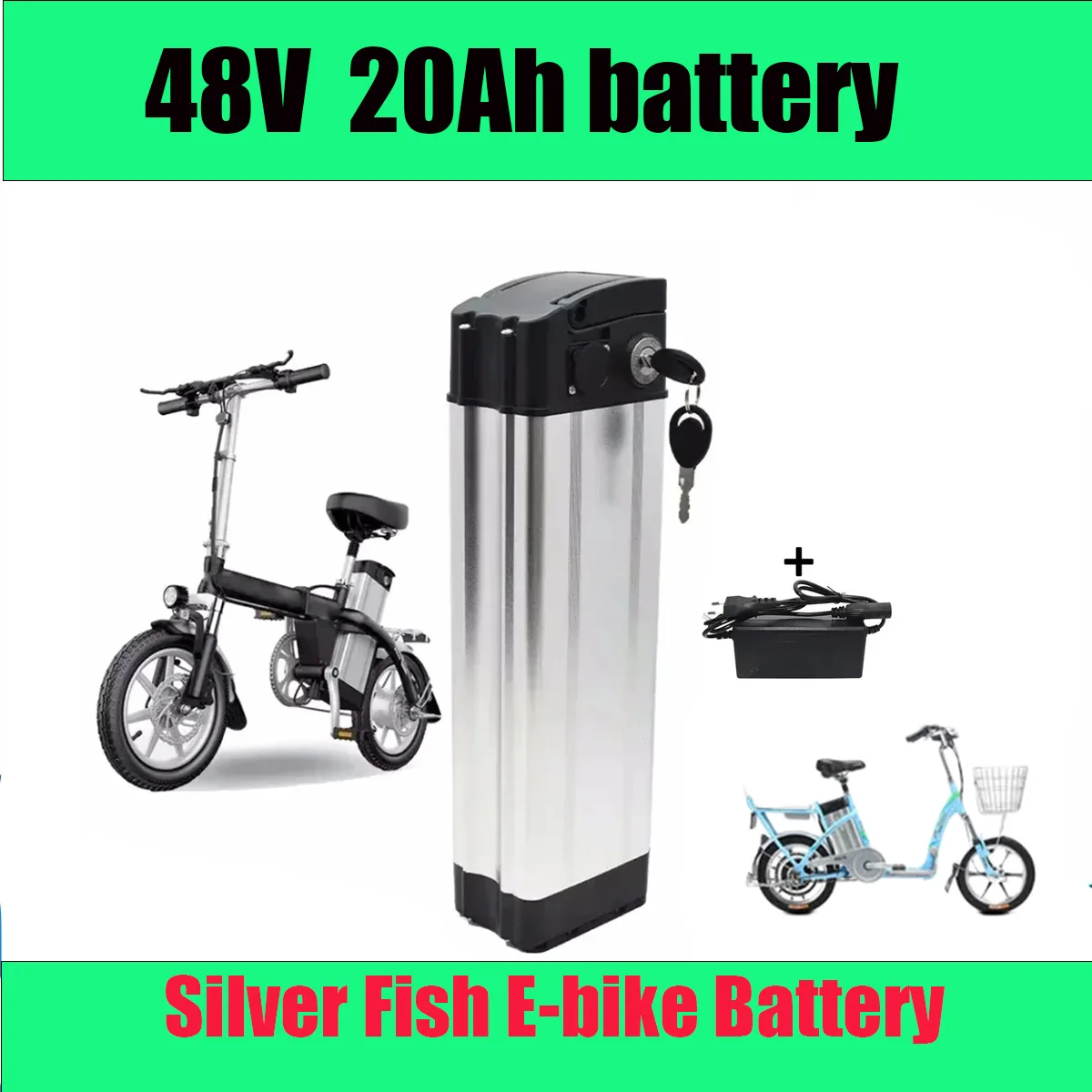 

Transporte rapido48V nueva battery litio 18650 potencia de capacidad total 10ah-20ahBattery adecuada para Silver Fish 80-2000W