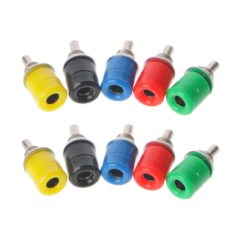 10 Pcs 5 Color 4mm Female Banana Plug Socket Connector Binding Post o Termin Dropshipping