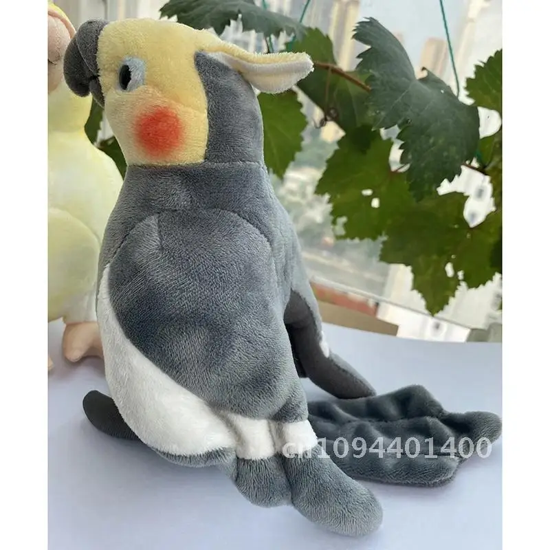 Simulation Soft Mini Size Lifelike Grey Cockatiel Plush Toys Real Life Soft Yellow Parrot Birds Stuffed Animals Toy Dolls Gifts