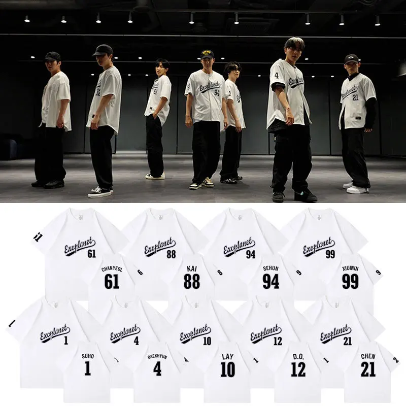 EXO Planet 3 T-shirt KPOP Unisex Peripheral Album Cream Soda T-shirt Fashion Korean Fans Tees 2024 Summer Tops