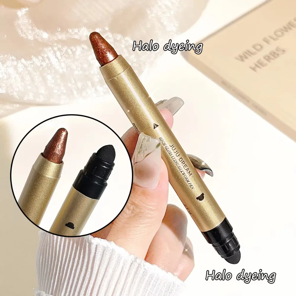 

Waterproof Glitter Eye Shadow Pens Anti-Oil Double Head Eye Shadow Sticks Contour Smudge-Proof Aegyo Sal Highlight Sticks Lip
