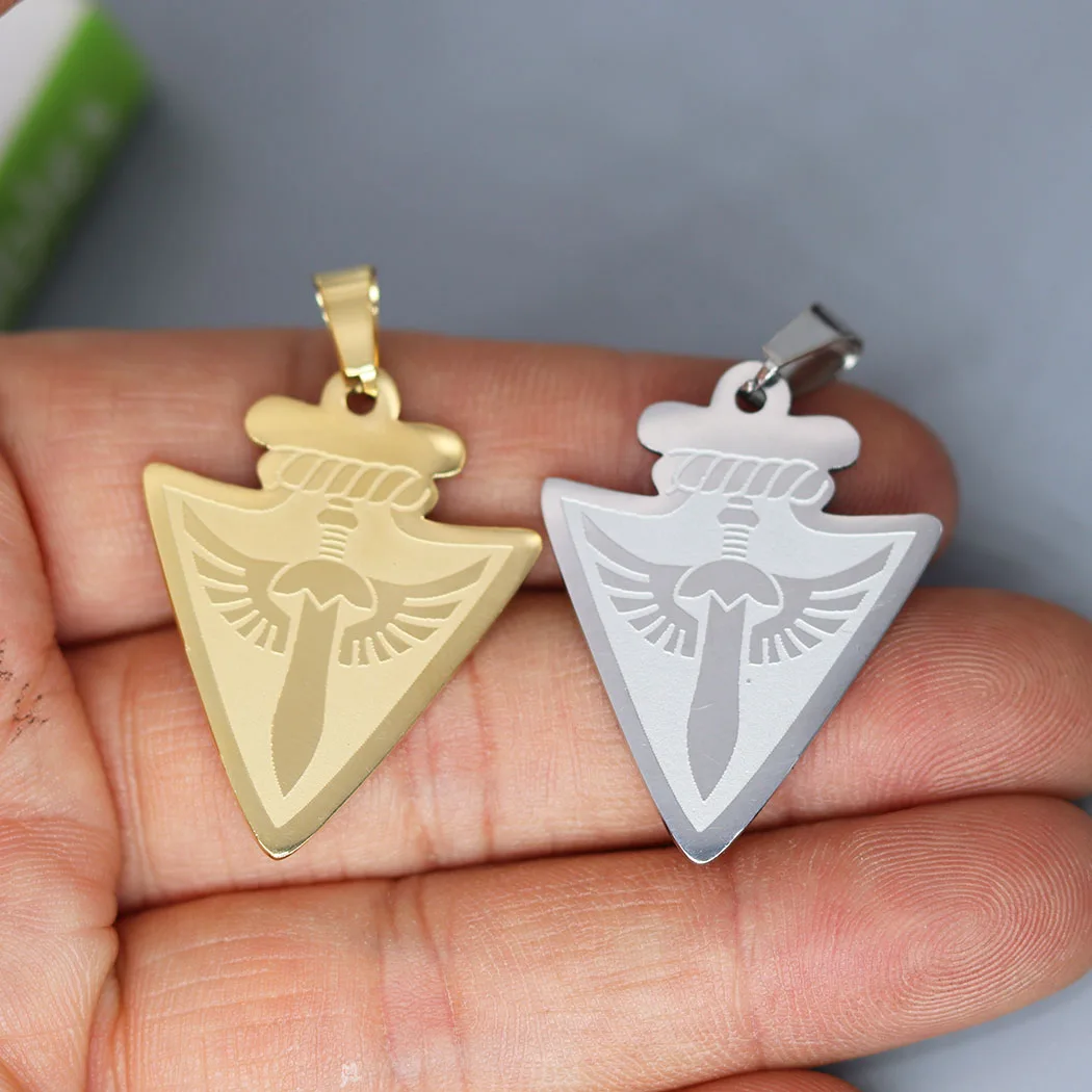 2pc Spear Symbol Arrow Head Punk Viking Slavic Charms No Fade Stainless Steel Pendant diy Craft Jewelry Making Necklace Keychain