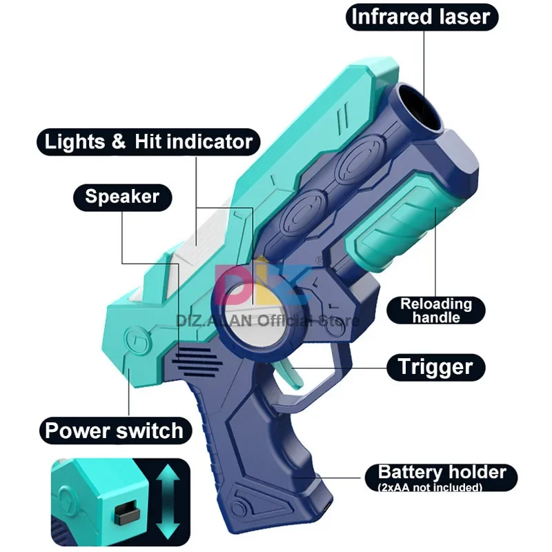 어린이용 레이저 태그 장난감 총, 전기 적외선 총, 레이저 태그, 전투 게임 장난감, 무기 권총 선물, 남아용 야외 게임