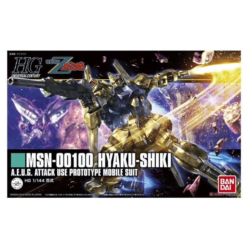 Bandai Figura Gundam Modelo Kit Anime Figuras HG 1/144 MSN-00100 Hyaku Shiki Gunpla Action Figure Brinquedos Para Meninos Presentes das crianças