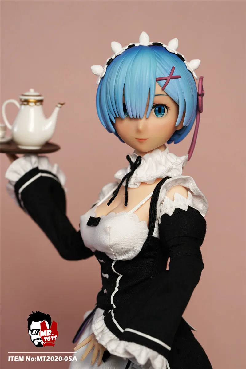 In magazzino MR.TOYS MT2020-05 1/6 Anime Girl Rem Ram Maid testa delicata scultura cameriera abbigliamento modello Fit 12 ''Action Figure femminile