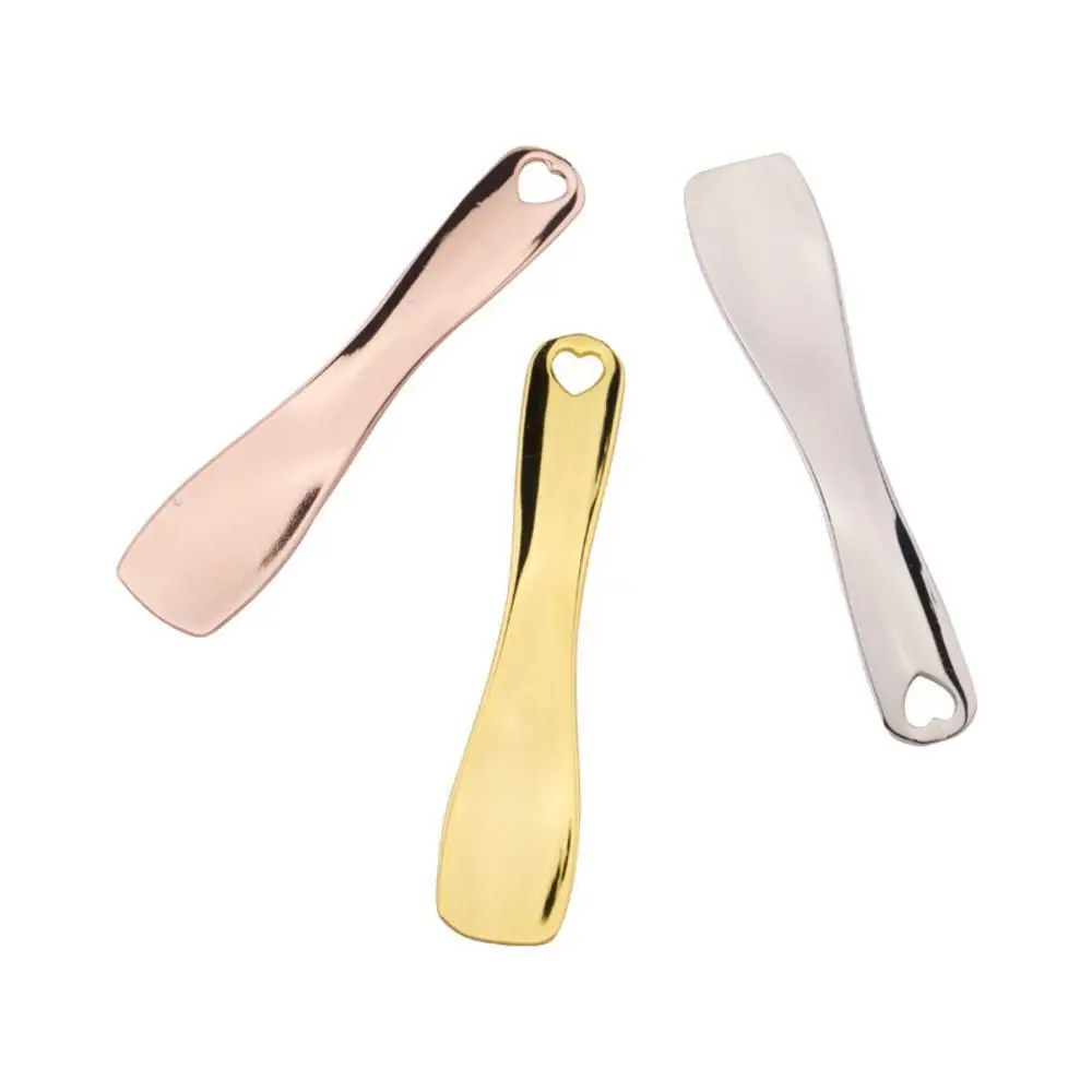 New Metal Face Cosmetic Spatula Makeup Tools Beauty Tools Makeup Mask Cream Spoon Cosmetic Dispensing Spoon Curved Scoop