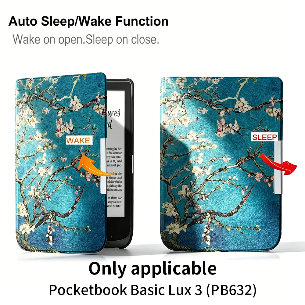 Magnetic PU Leather Case For Pocketbook Touch HD 3 PB632 Auto Sleep Wake Flip Cover Shockproof Ereader Protective Shell